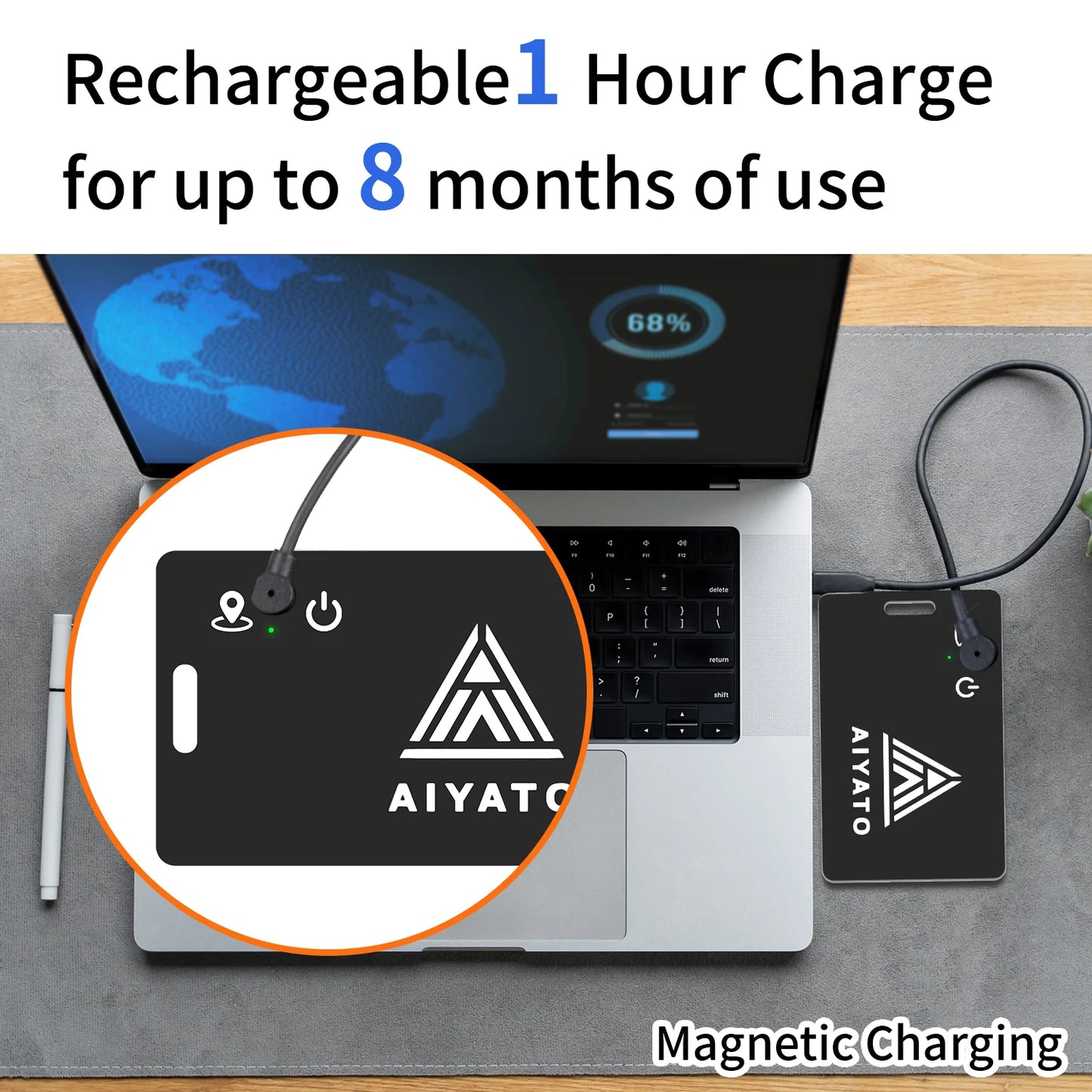 Thin Wallet Card Tracker Wireless Charging
